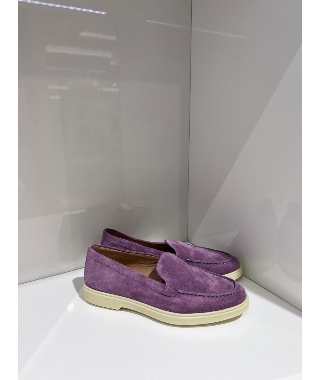 SANTONI Фиолетовые замшевые лоферы, фото 2