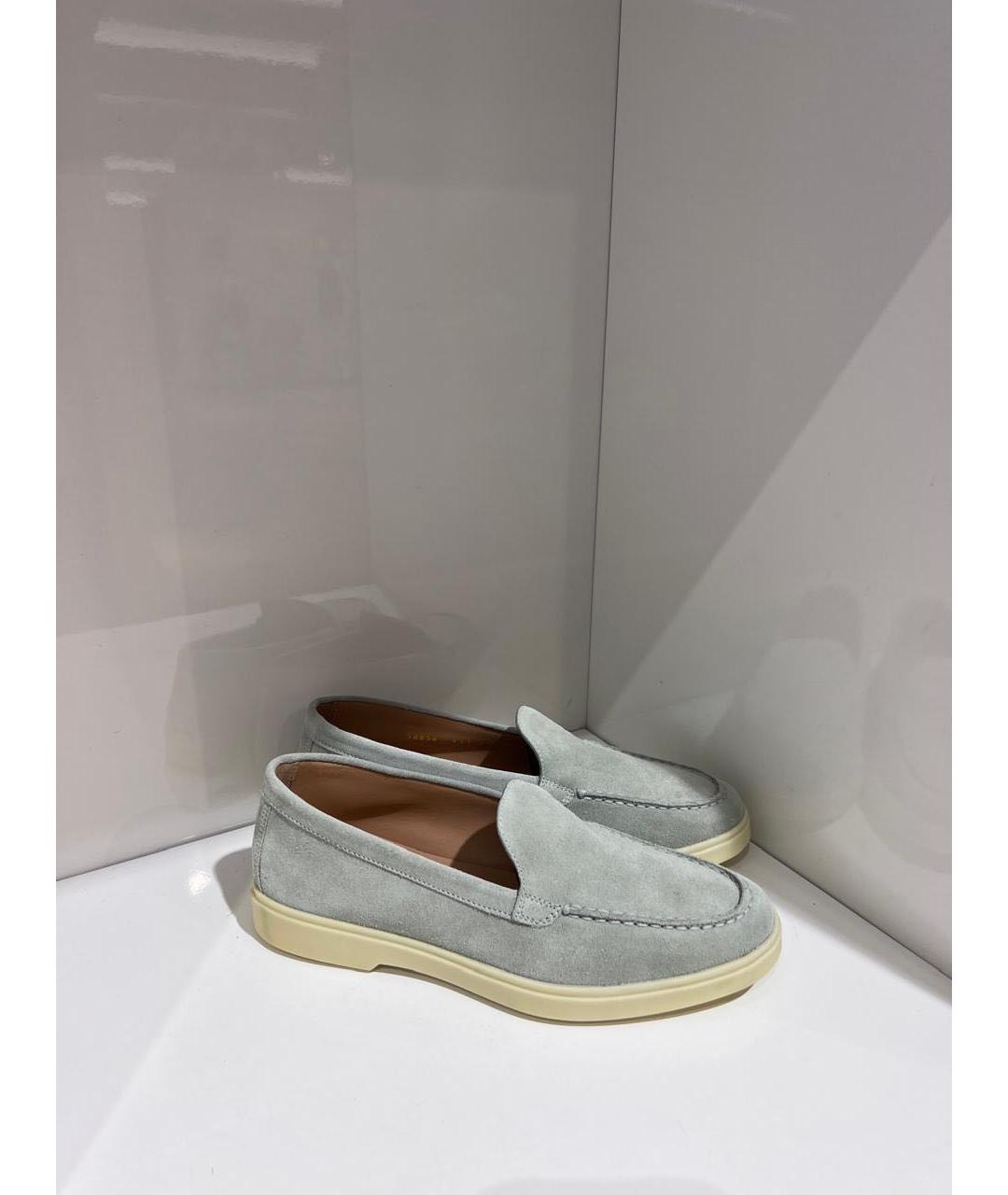 SANTONI Серые замшевые лоферы, фото 2