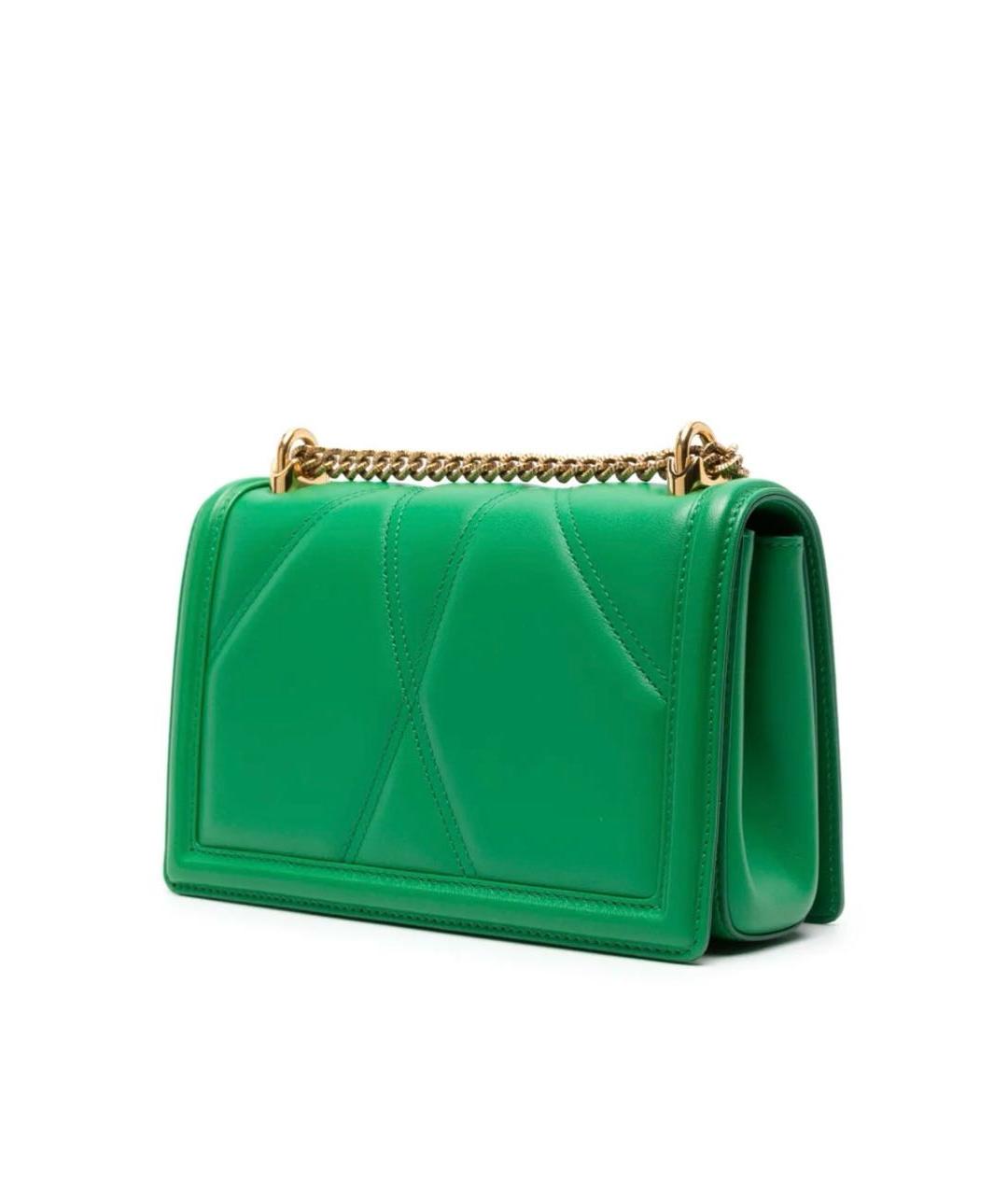 DOLCE&GABBANA Зеленая кожаная сумка через плечо, фото 3
