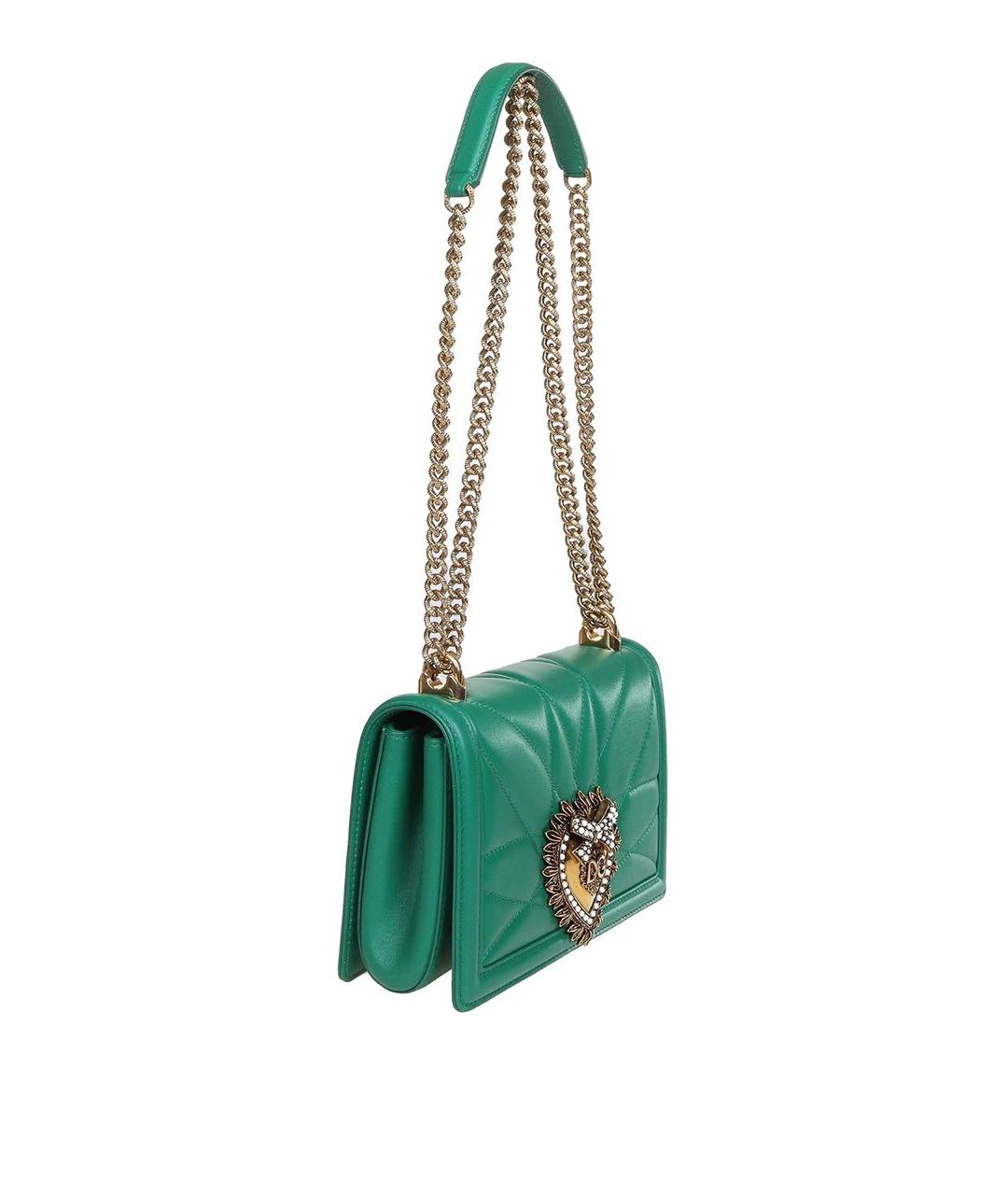 DOLCE&GABBANA Зеленая кожаная сумка через плечо, фото 2