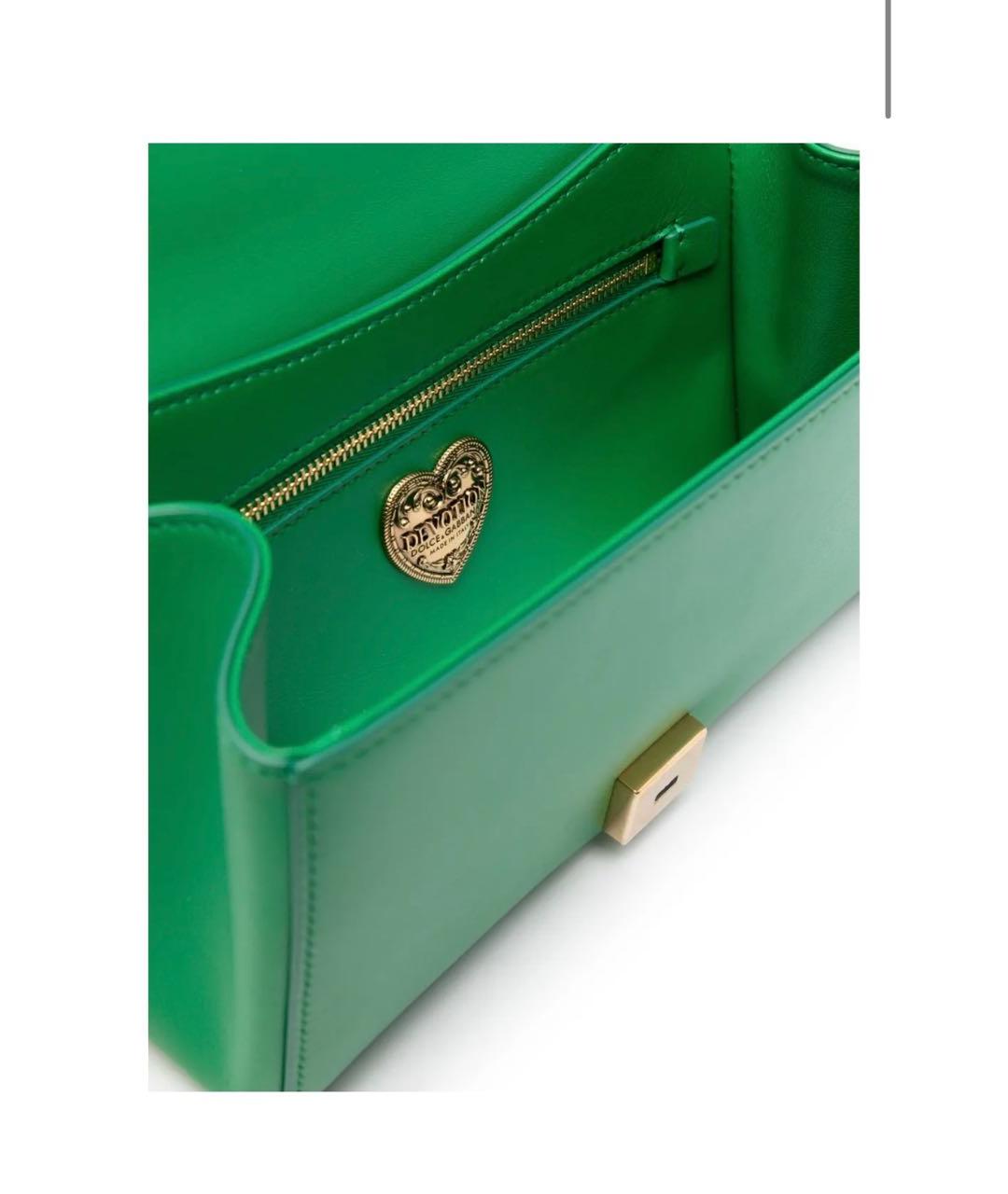 DOLCE&GABBANA Зеленая кожаная сумка через плечо, фото 4
