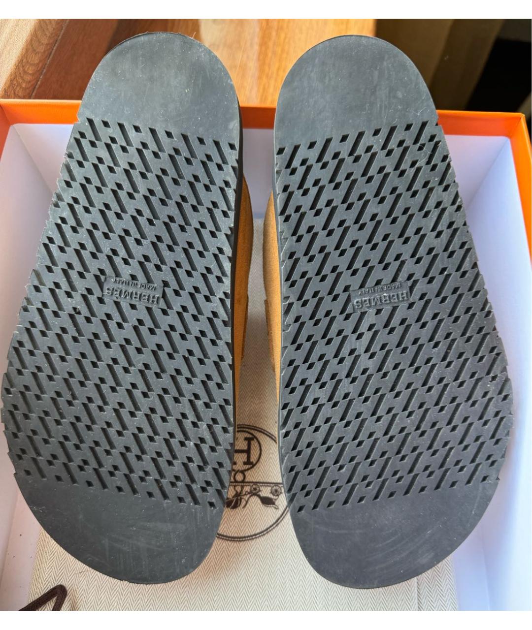 HERMES Коричневые замшевые мюли, фото 5