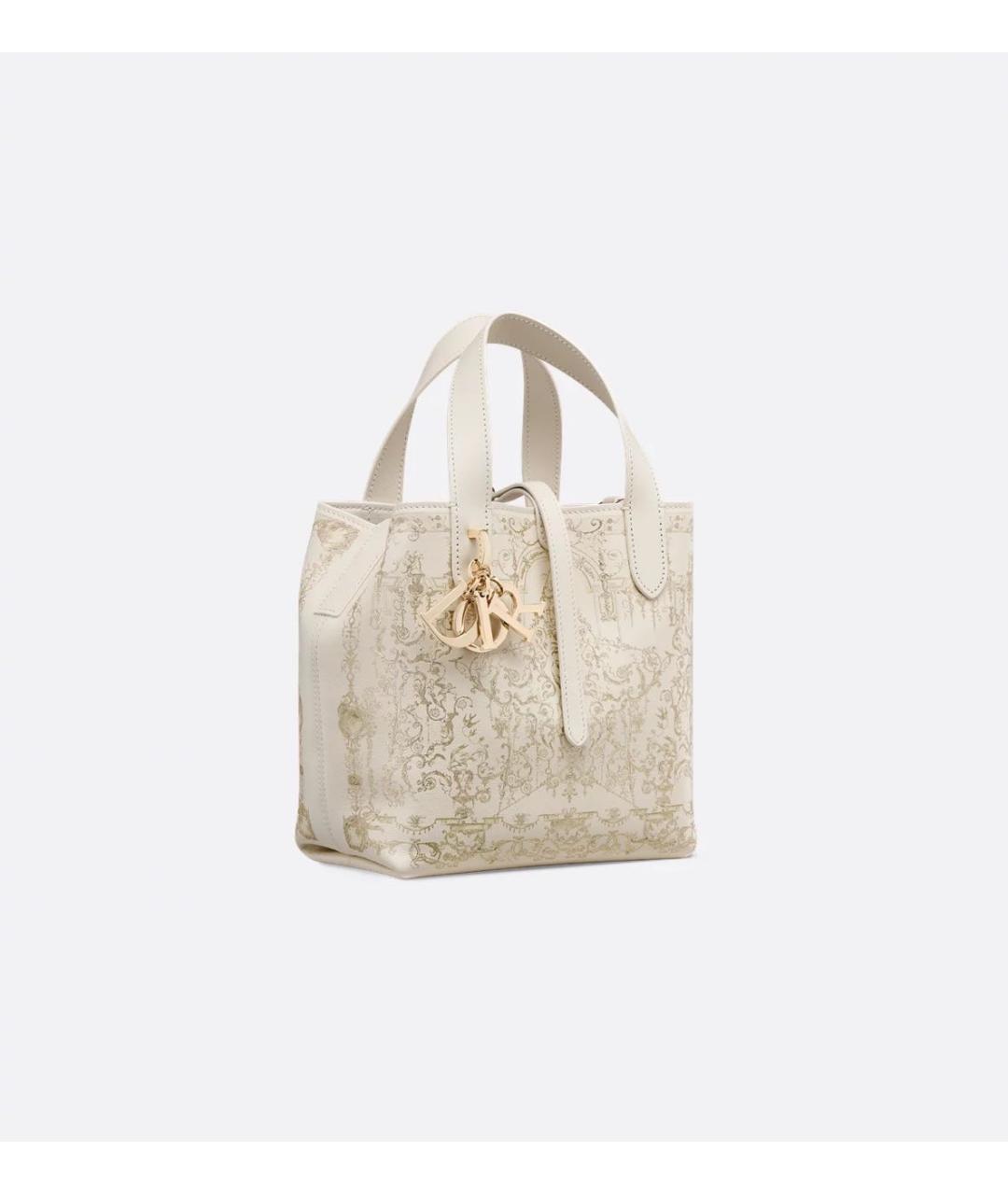 CHRISTIAN DIOR Бежевая кожаная сумка тоут, фото 2