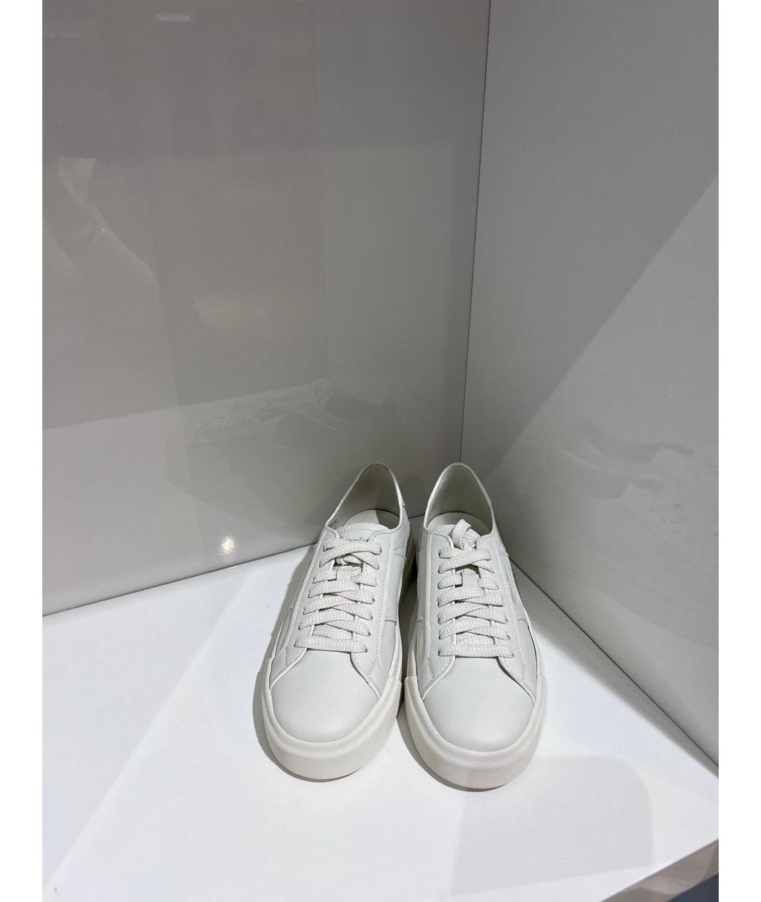 SANTONI Белые кожаные кеды, фото 3