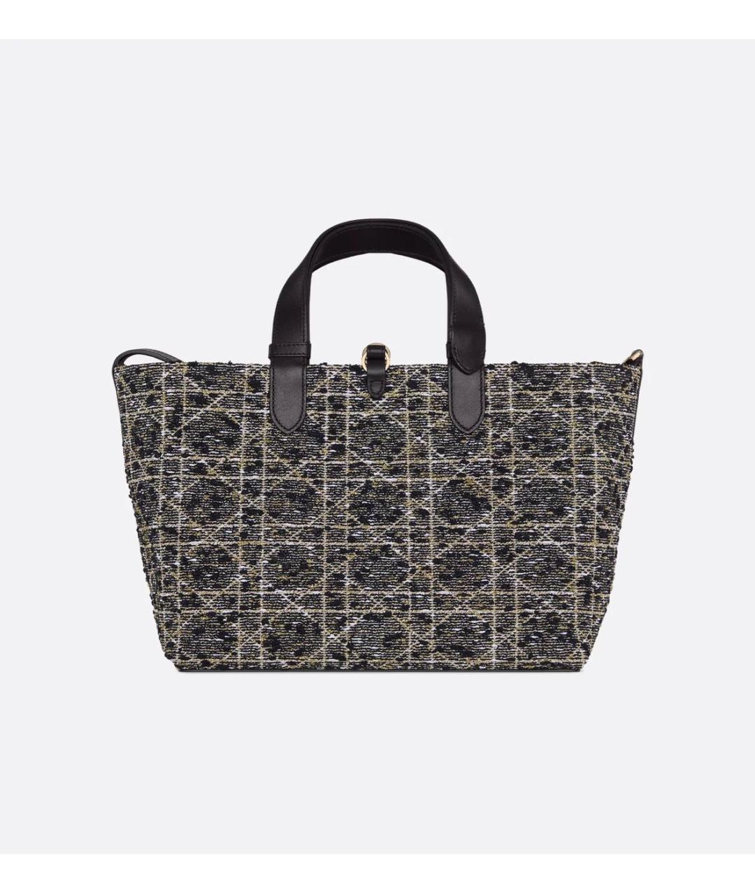 CHRISTIAN DIOR Черная твидовая сумка тоут, фото 3