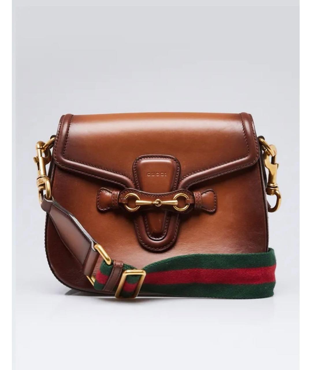 GUCCI Коричневая кожаная сумка через плечо, фото 8