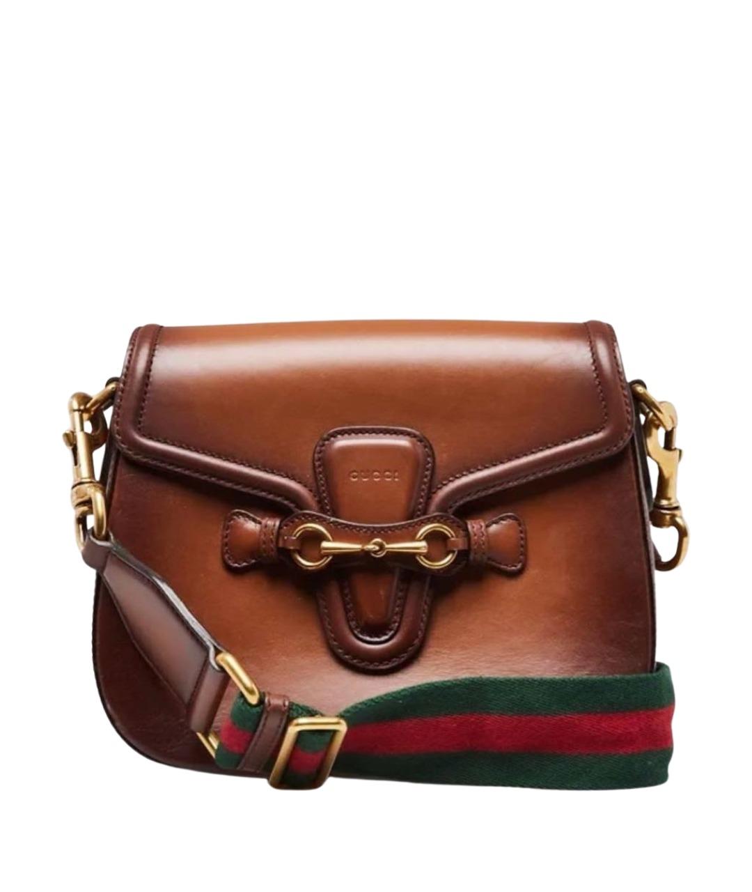 GUCCI Коричневая кожаная сумка через плечо, фото 1