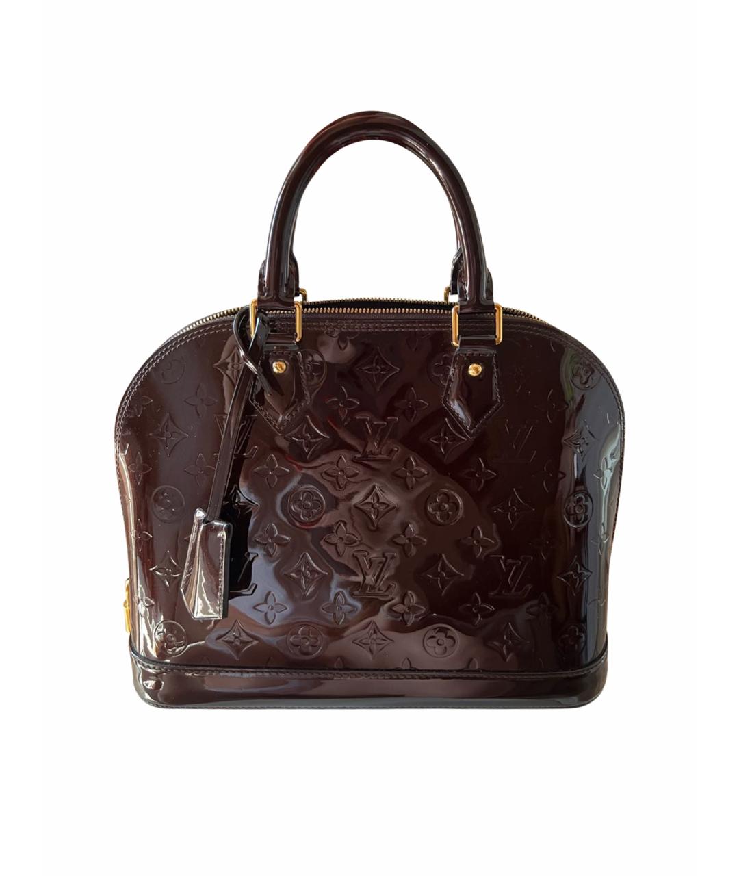 LOUIS VUITTON Бордовая сумка с короткими ручками из лакированной кожи, фото 1