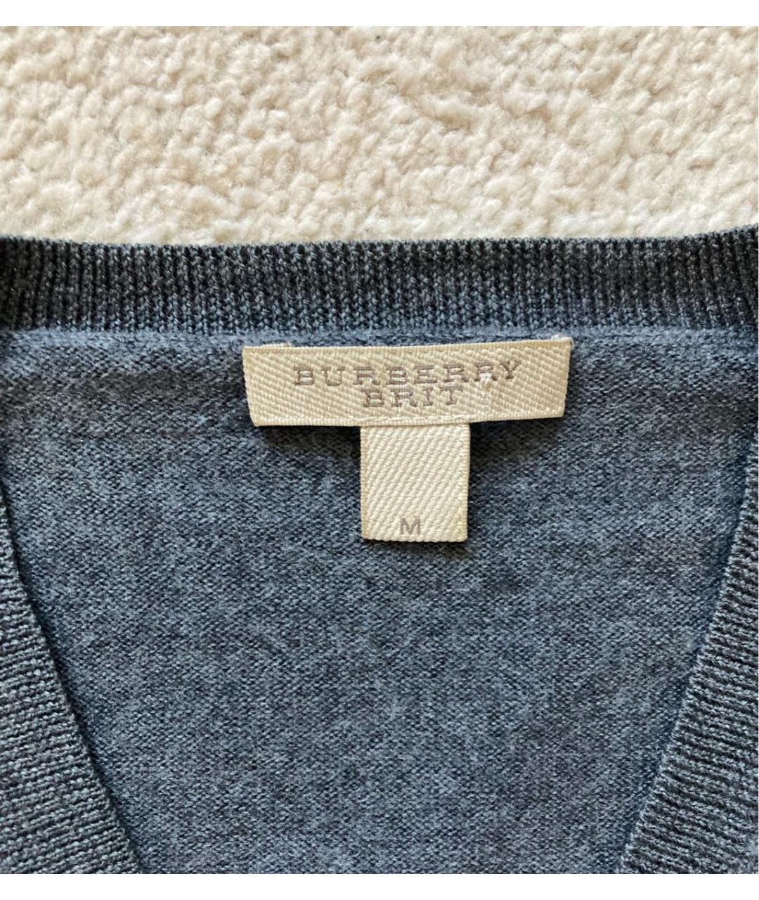 BURBERRY Серый шерстяной джемпер / свитер, фото 3