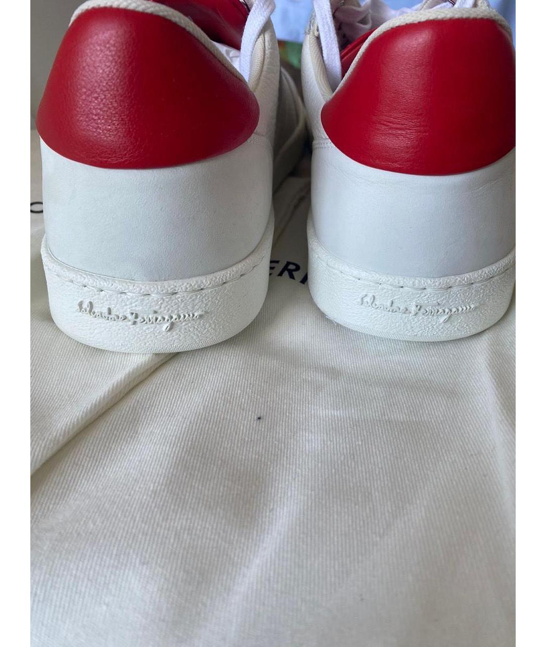 FERRAGAMO Белые кожаные низкие кроссовки / кеды, фото 8