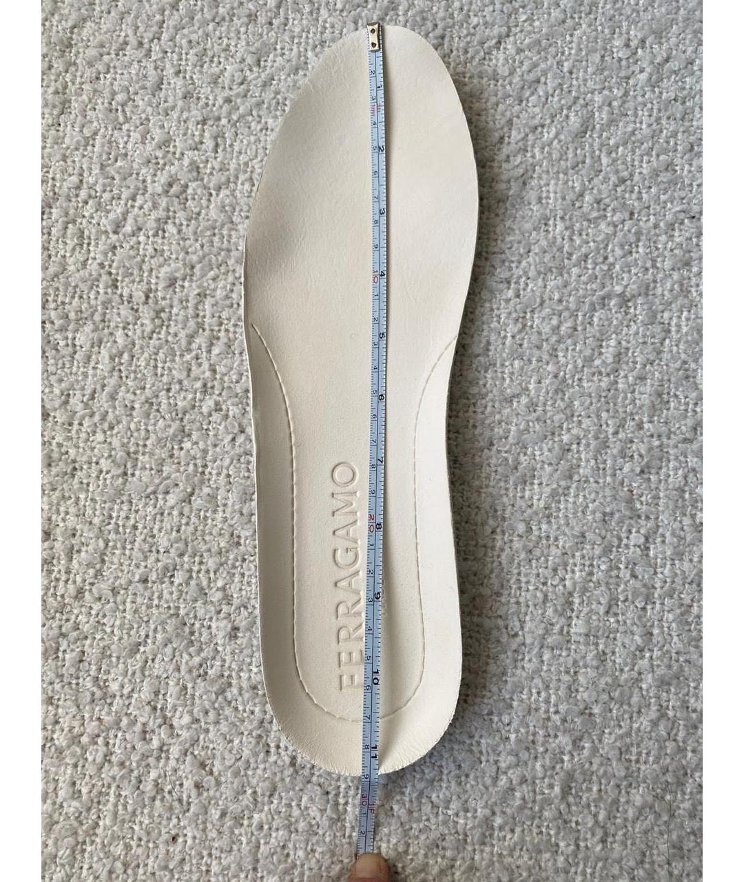 FERRAGAMO Белые кожаные низкие кроссовки / кеды, фото 5