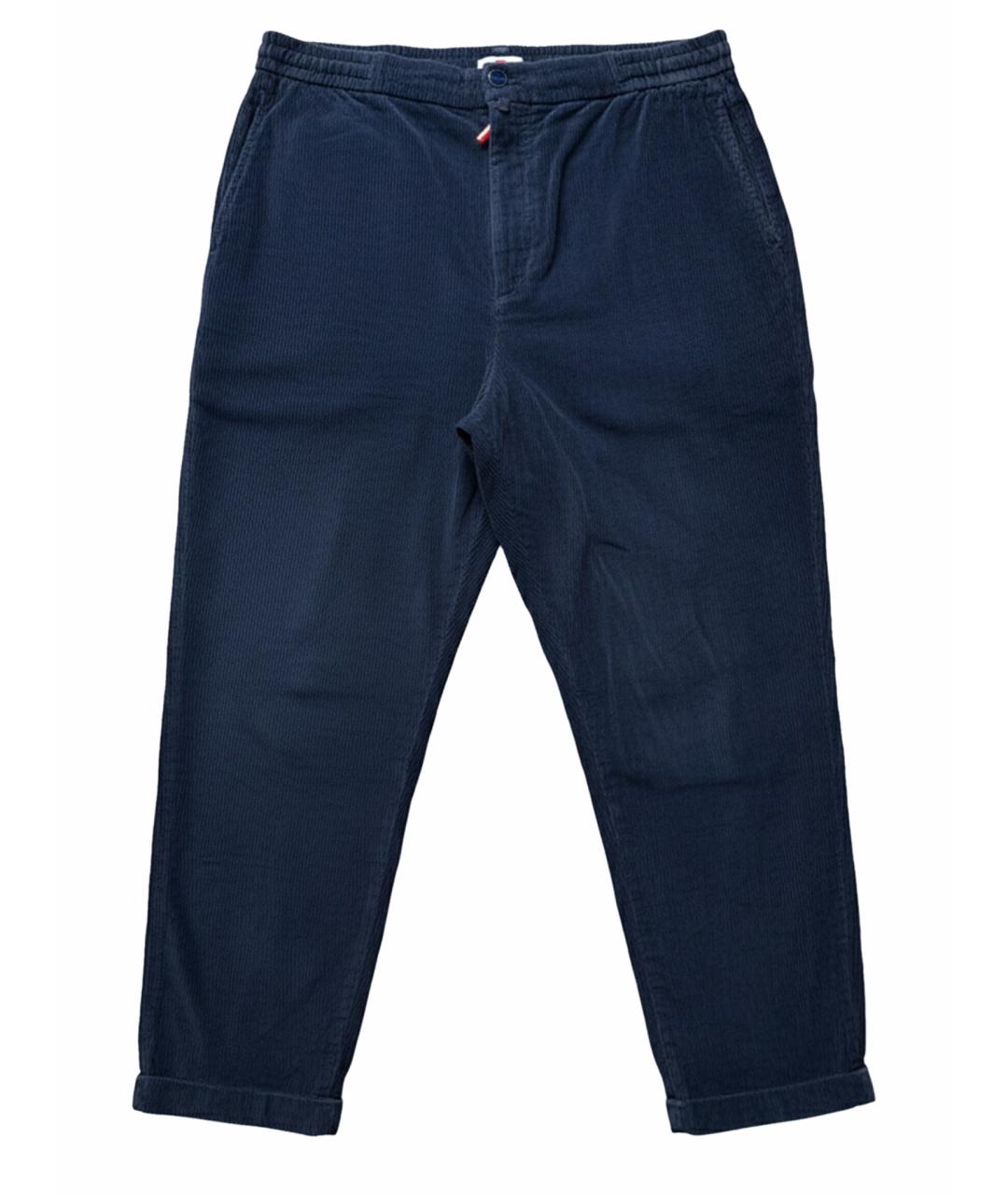 KITON Синие бархатные классические брюки, фото 1