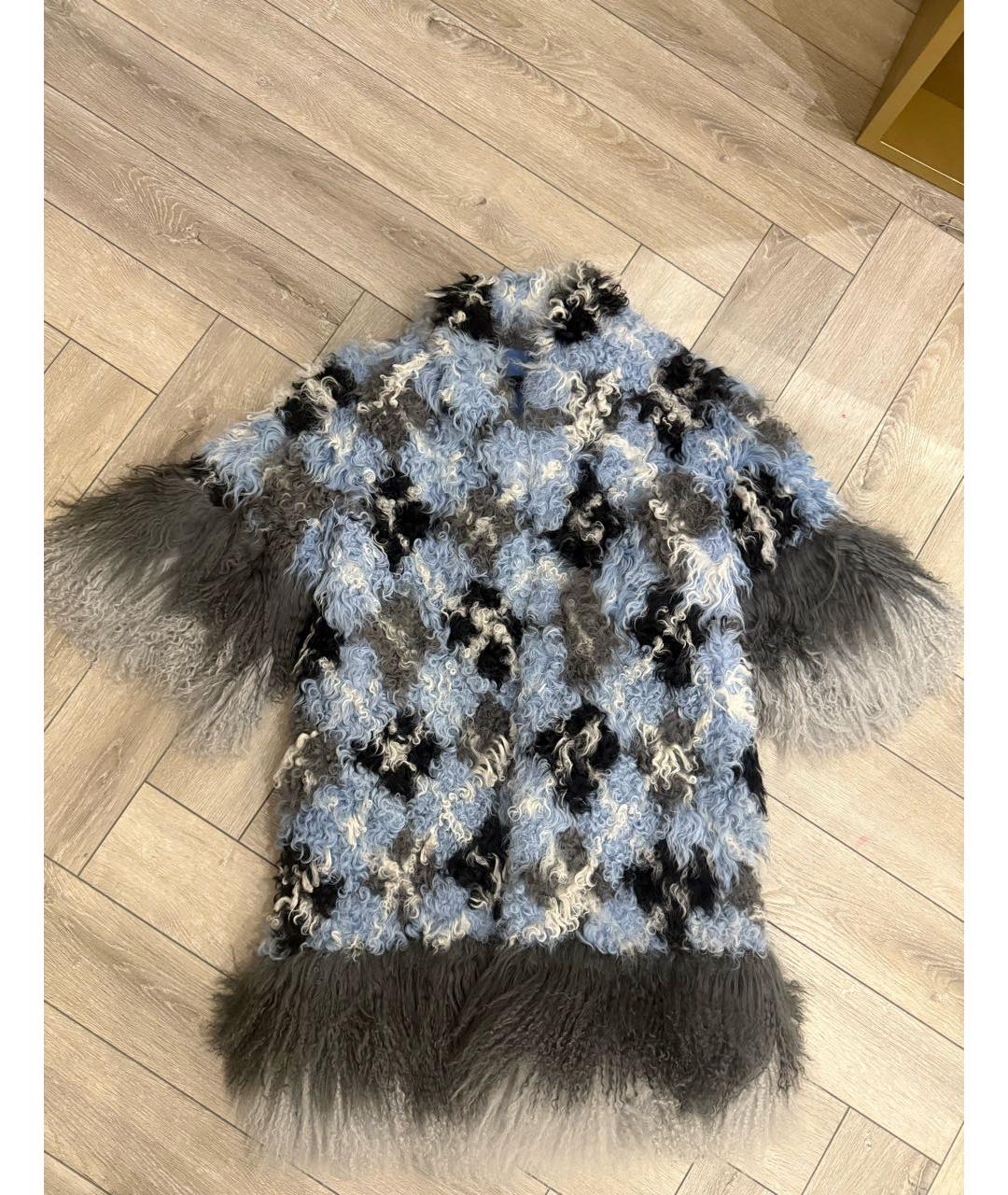 ERMANNO SCERVINO Голубая меховая шуба, фото 8