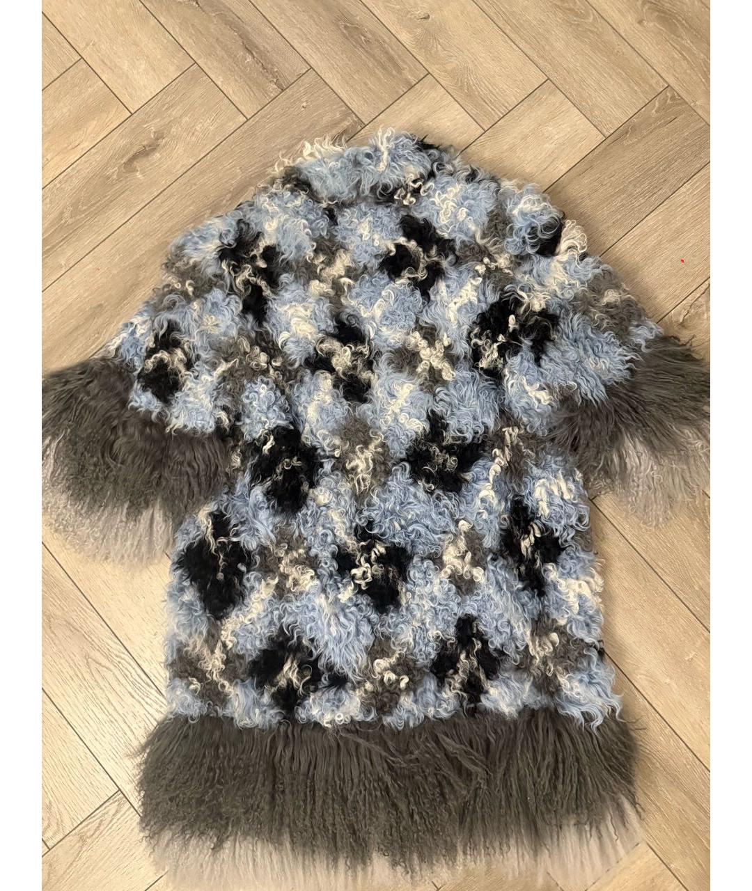 ERMANNO SCERVINO Голубая меховая шуба, фото 3