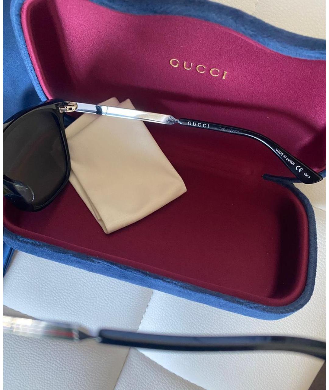 GUCCI Черные пластиковые солнцезащитные очки, фото 4
