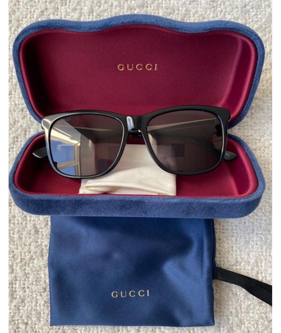GUCCI Черные пластиковые солнцезащитные очки, фото 9