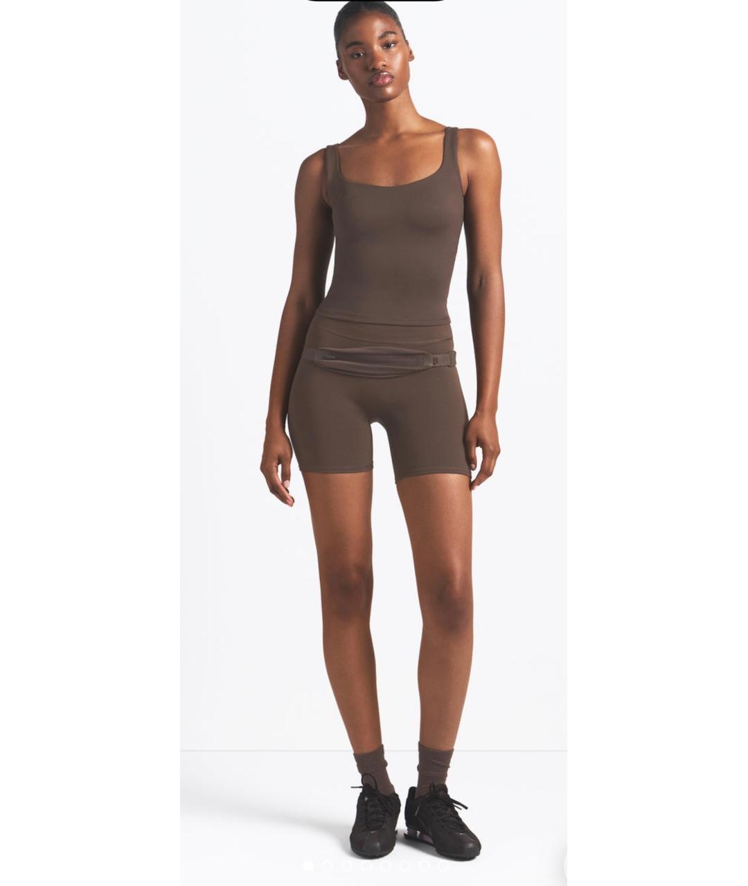 SKIMS Коричневая полиамидовая майка, фото 2