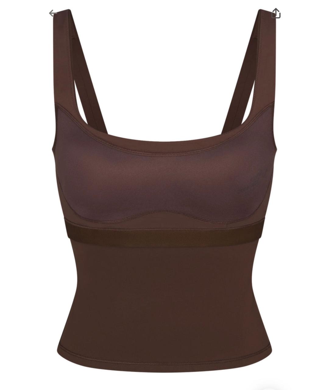 SKIMS Коричневая полиамидовая майка, фото 1