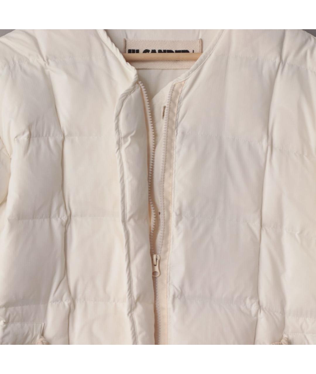 JIL SANDER Белый полиэстеровый пуховик, фото 6