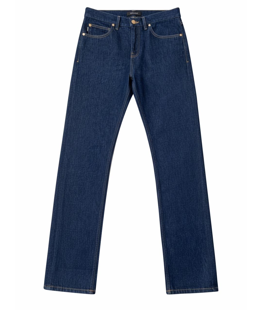 VERSACE Синие хлопковые прямые джинсы, фото 1