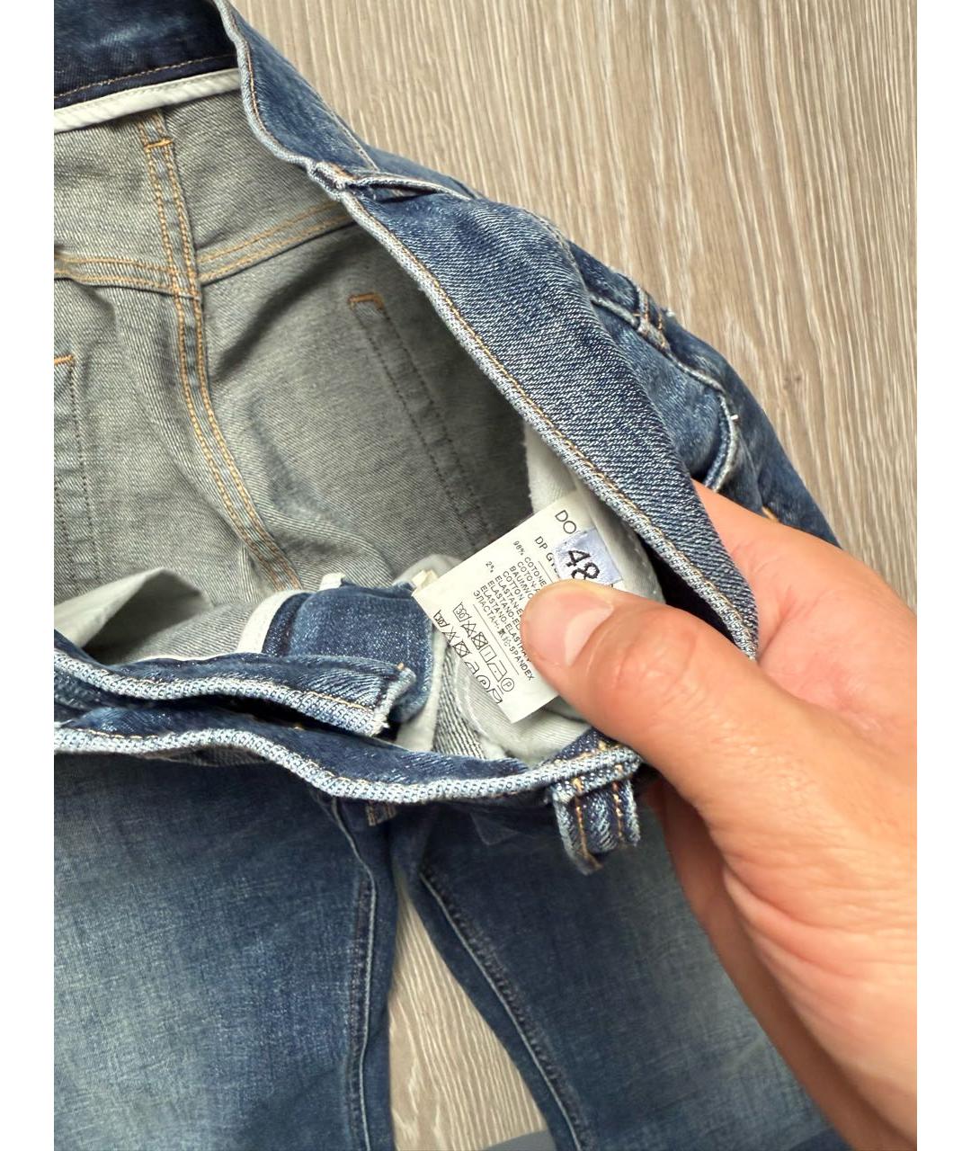 DOLCE&GABBANA Темно-синие хлопковые прямые джинсы, фото 3