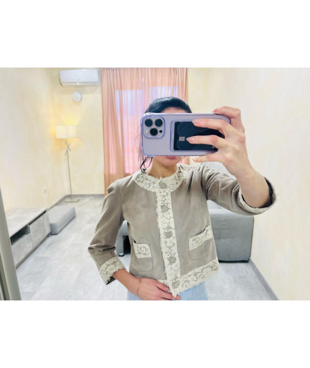 DOLCE&GABBANA Серый синтетический жакет/пиджак, фото 8