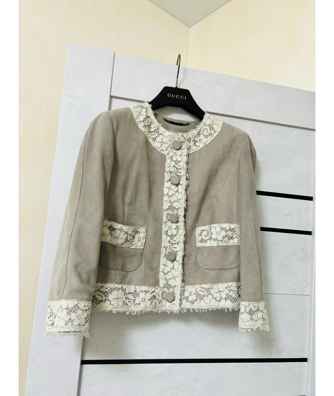 DOLCE&GABBANA Серый синтетический жакет/пиджак, фото 9