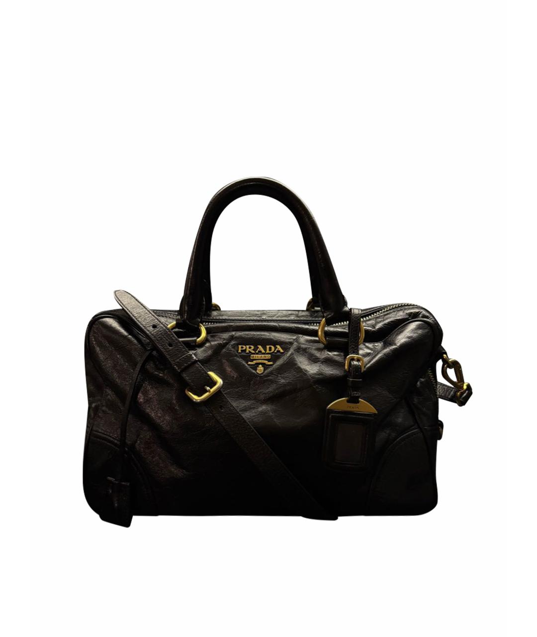 PRADA Черная кожаная сумка через плечо, фото 1