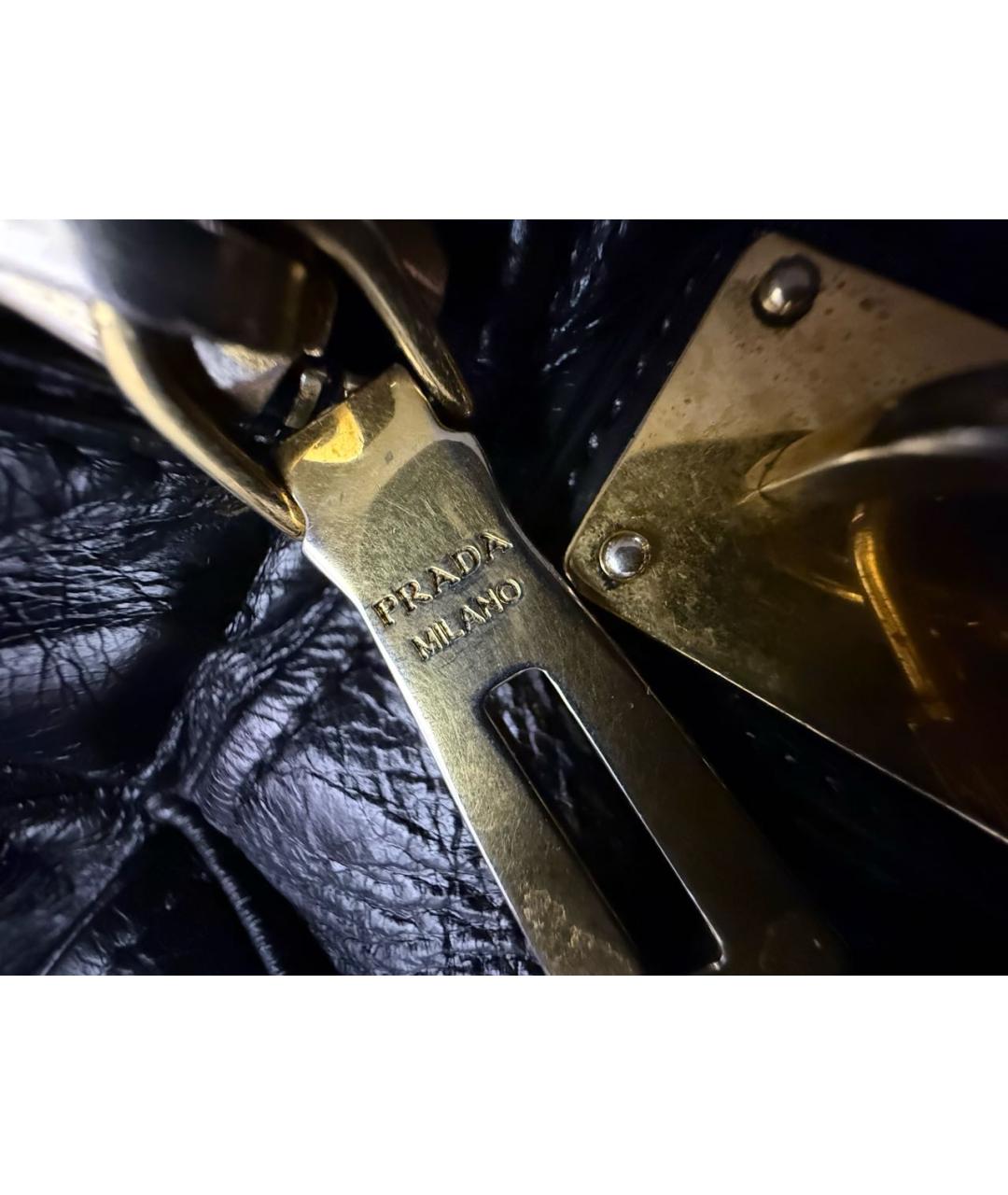 PRADA Черная кожаная сумка через плечо, фото 4
