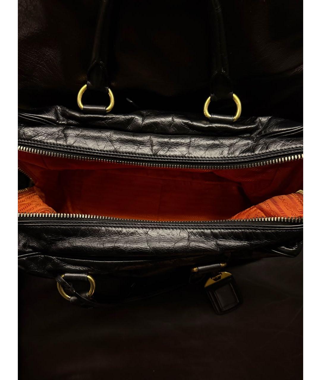 PRADA Черная кожаная сумка через плечо, фото 5