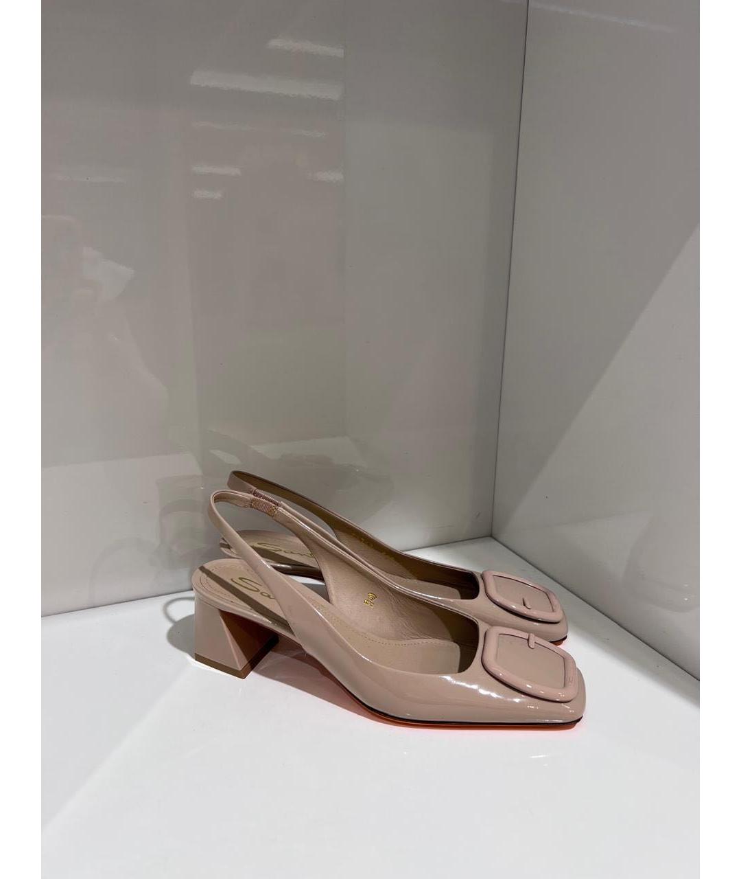 SANTONI Бежевые кожаные босоножки, фото 2