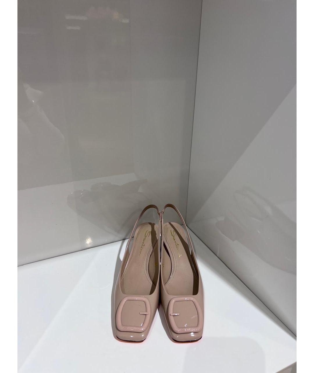 SANTONI Бежевые кожаные босоножки, фото 3