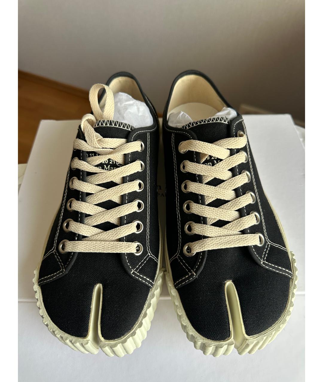 MAISON MARGIELA Черные текстильные кроссовки, фото 2