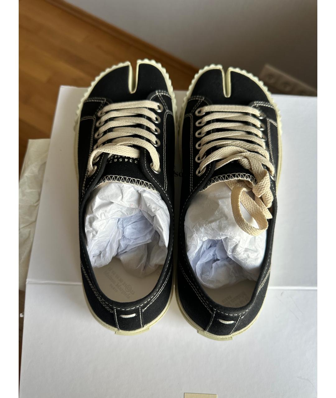 MAISON MARGIELA Черные текстильные кроссовки, фото 3