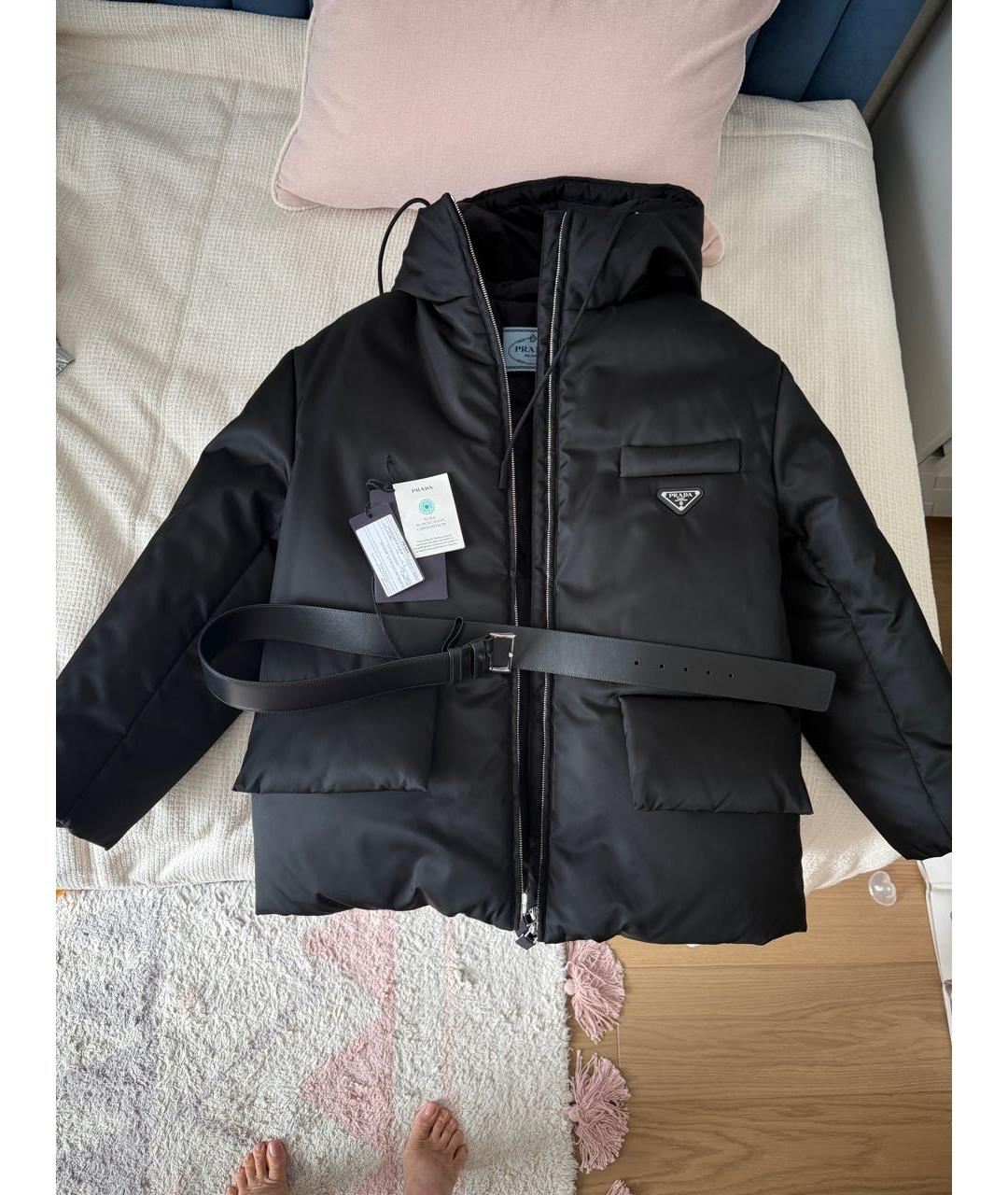PRADA Черный полиамидовый пуховик, фото 3