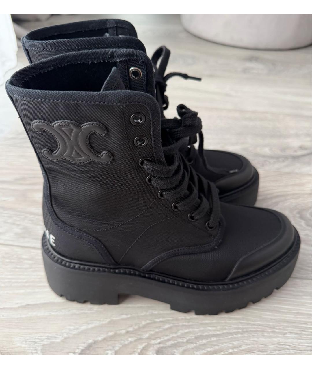 CELINE Черные кожаные ботинки, фото 3