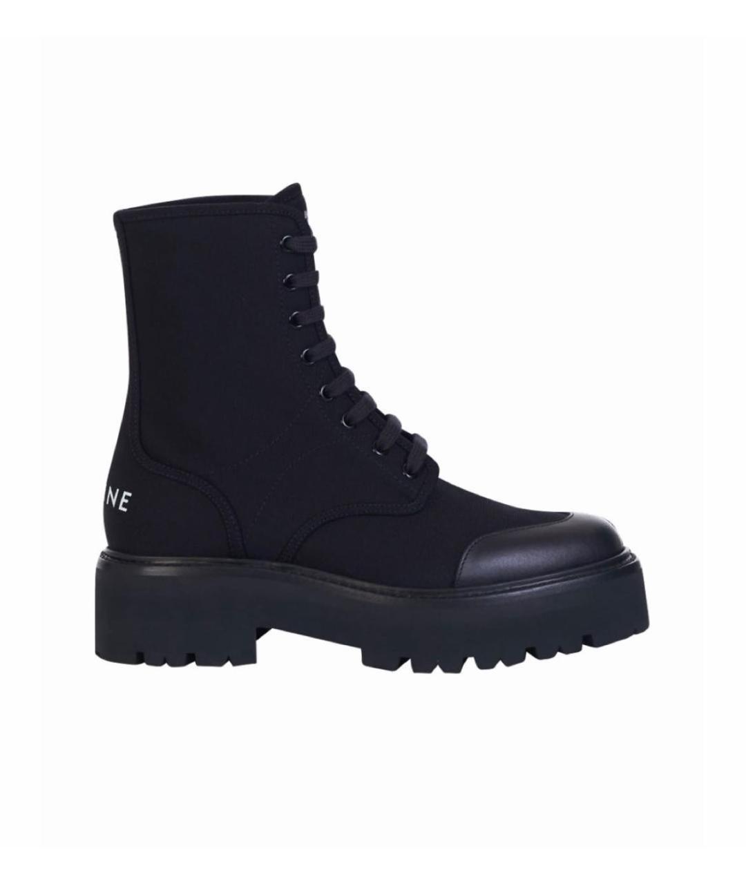 CELINE Черные кожаные ботинки, фото 1