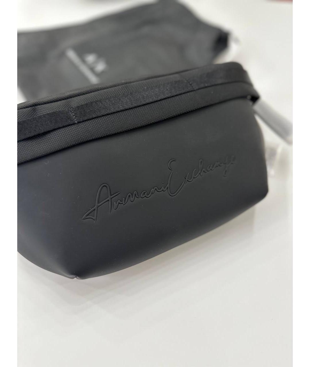 ARMANI EXCHANGE Черная тканевая поясная сумка, фото 4