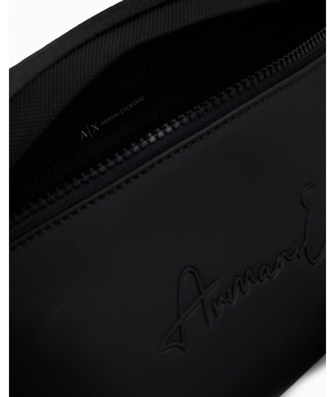 ARMANI EXCHANGE Черная тканевая поясная сумка, фото 2