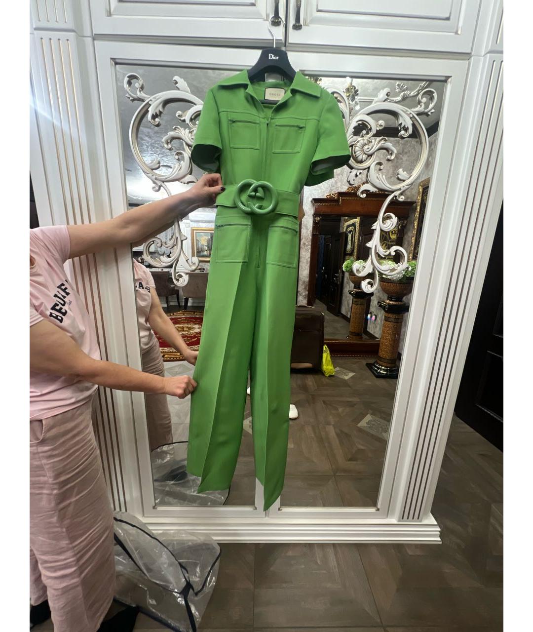 GUCCI Зеленый шерстяной комбинезон, фото 6