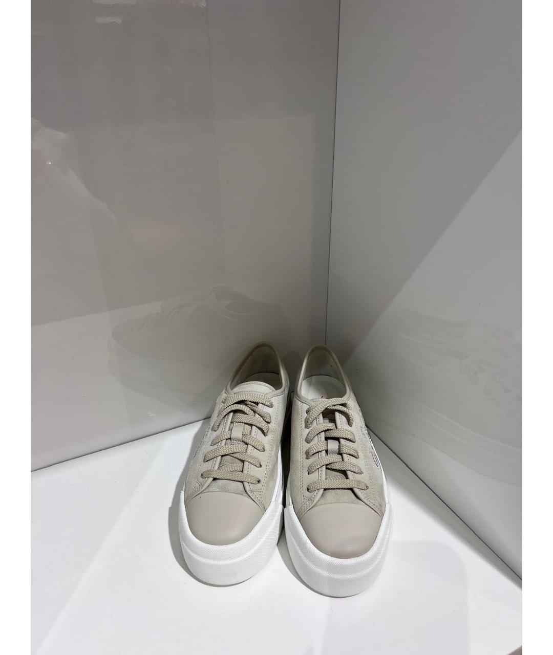 SANTONI Бежевые замшевые кеды, фото 3