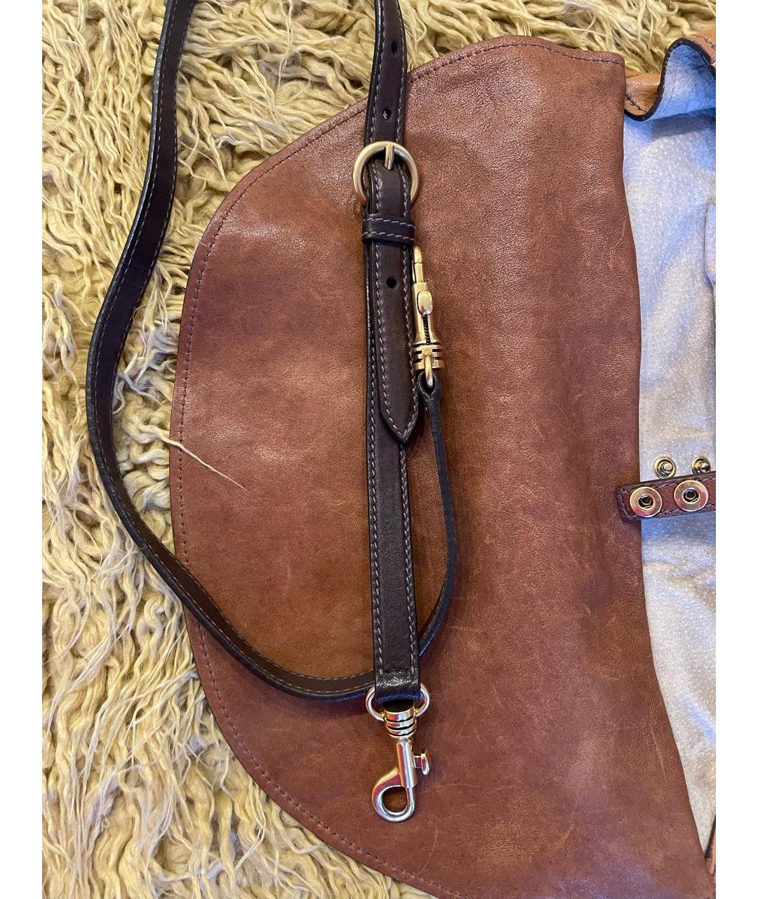 MIU MIU Коричневая кожаная сумка через плечо, фото 6