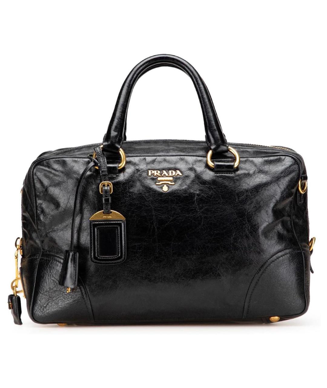 PRADA Черная кожаная сумка с короткими ручками, фото 8