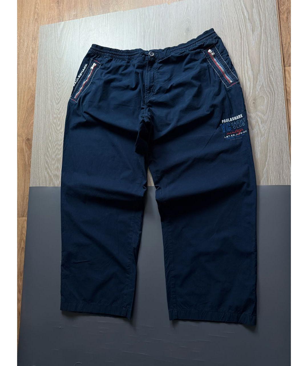 PAUL & SHARK Синие хлопковые повседневные брюки, фото 2
