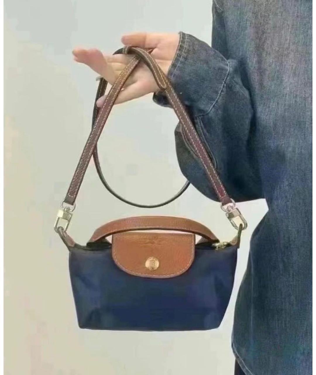 LONGCHAMP Темно-синяя сумка с короткими ручками, фото 3