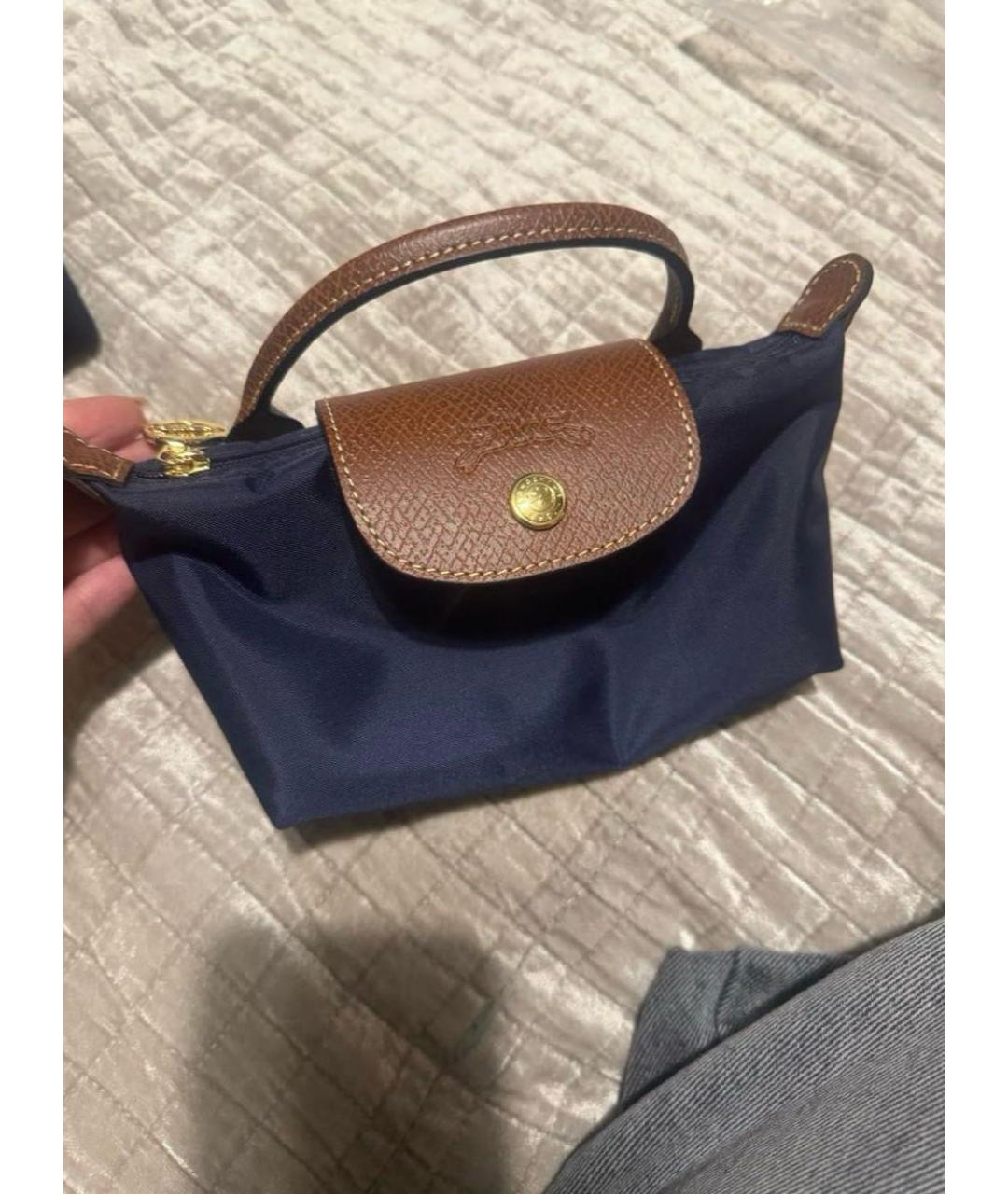 LONGCHAMP Темно-синяя сумка с короткими ручками, фото 5