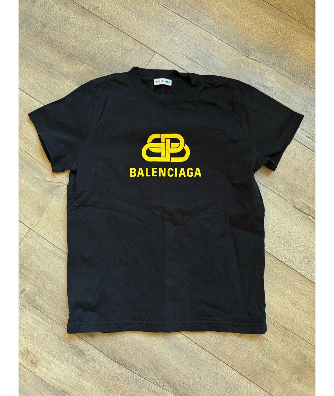 BALENCIAGA Черная хлопковая футболка, фото 5