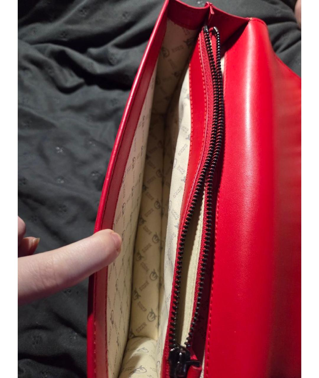 PINKO Красная кожаная сумка через плечо, фото 7