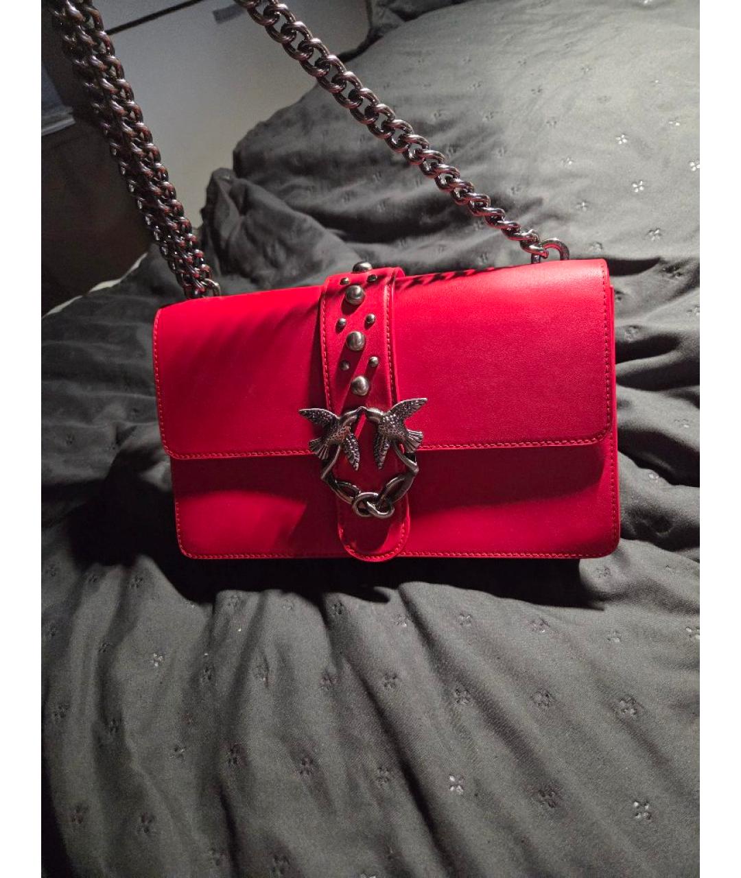 PINKO Красная кожаная сумка через плечо, фото 2
