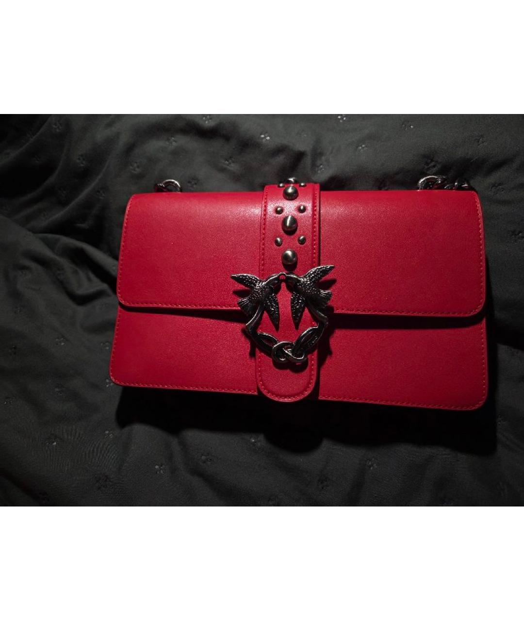PINKO Красная кожаная сумка через плечо, фото 9